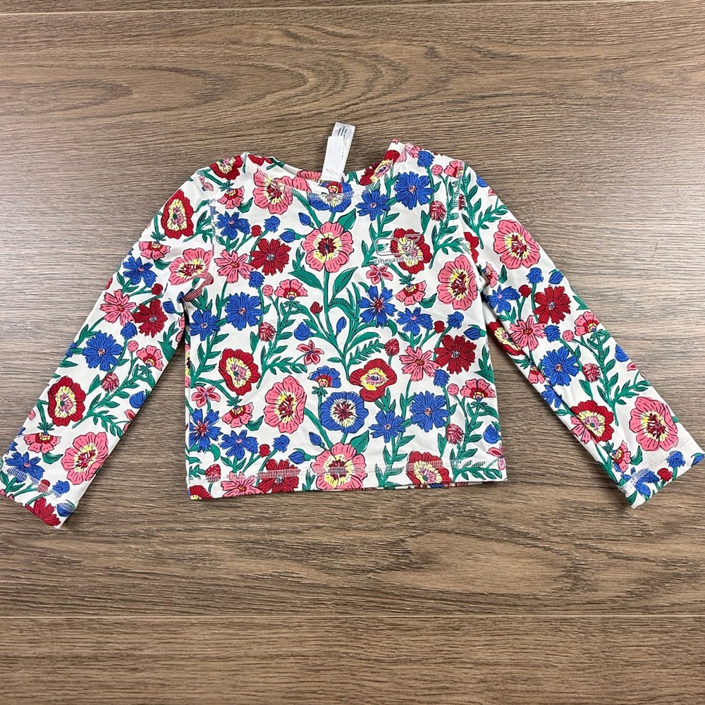 Vineyard Vines Girls Floral Long Sleeve Rashguard Shirt Swim Outdoors Preppy 3T